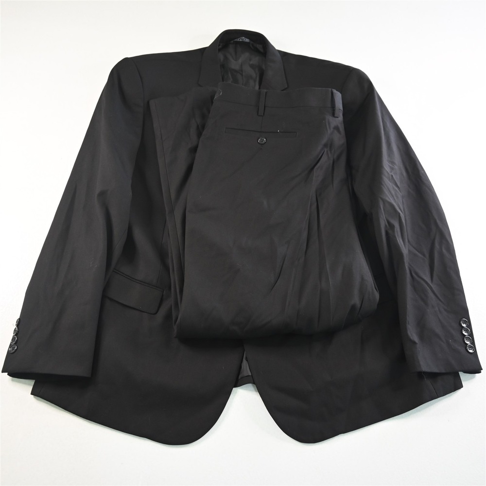 TMG 50R‎ 44x30 Black Harry Stretch Slim Fit Mens Jacket Pants Suit